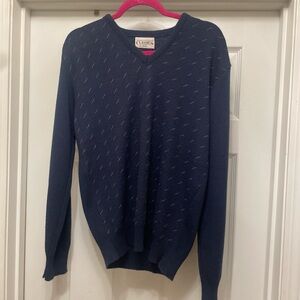Classic vintage Sears Navy Blue Men's Sweater 90s
